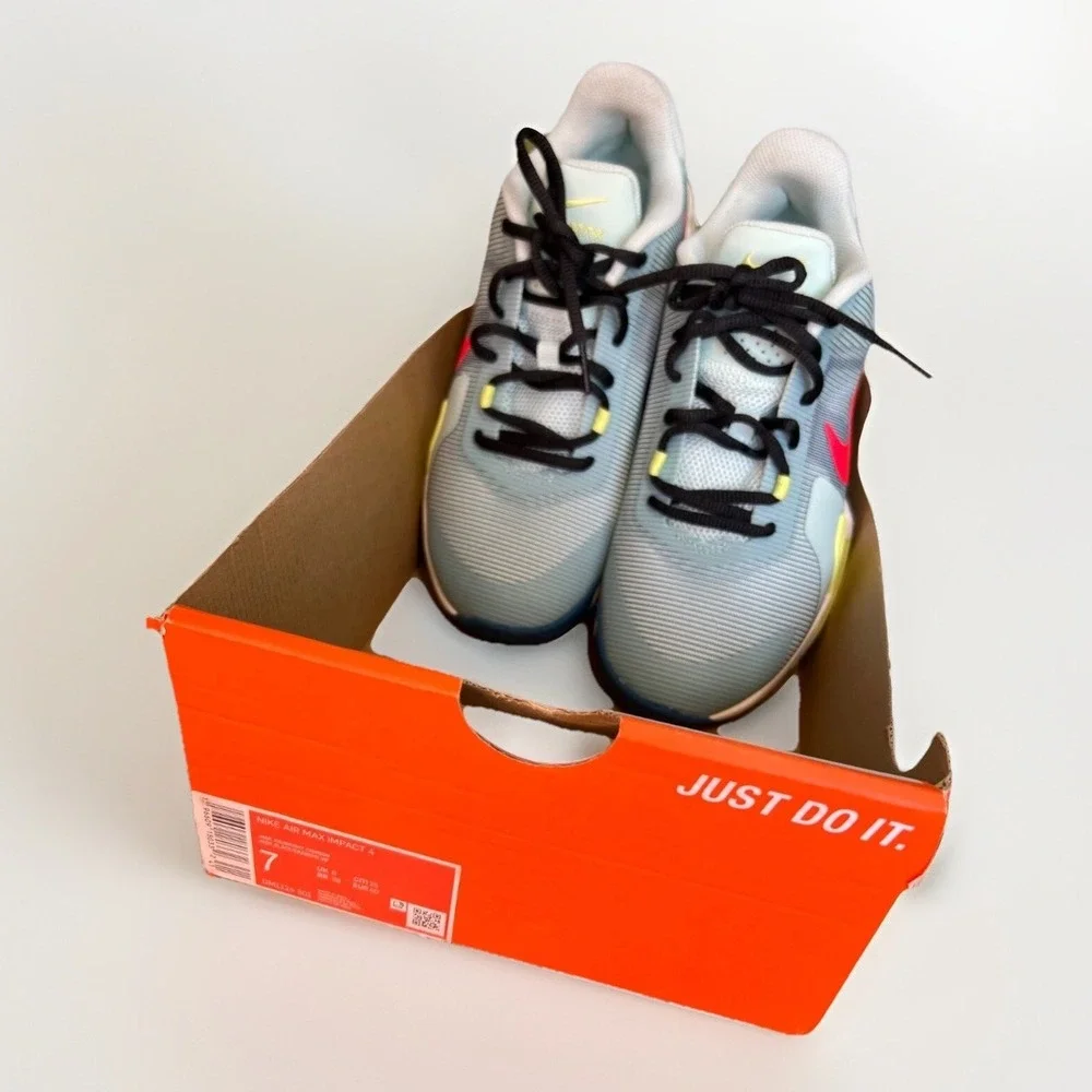 Nike Air Max Impact 4 Men's Basketball Shoes Size 7‎ Ice Blue/White